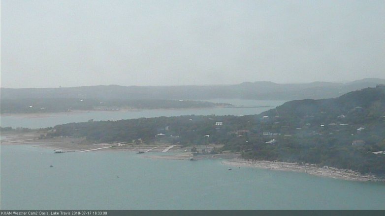 Lake Travis webcam, July 17, 2018 3:35 PM CT