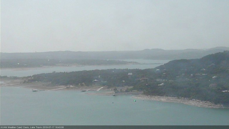 Lake Travis webcam, July 17, 2018 3:45 PM CT