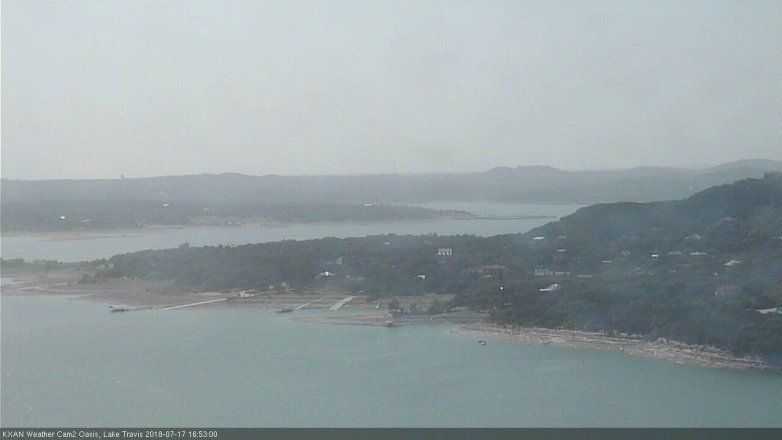 Lake Travis webcam, July 17, 2018 3:55 PM CT