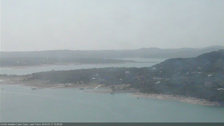 Lake Travis webcam, July 17, 2018 4:00 PM CT