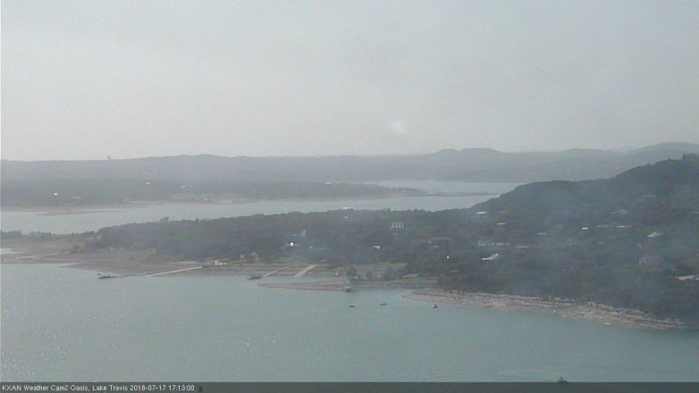 Lake Travis webcam, July 17, 2018 4:15 PM CT