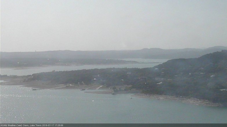 Lake Travis webcam, July 17, 2018 4:30 PM CT
