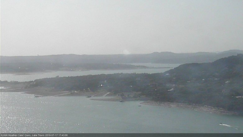 Lake Travis webcam, July 17, 2018 4:45 PM CT