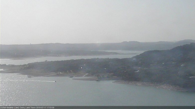 Lake Travis webcam, July 17, 2018 4:55 PM CT