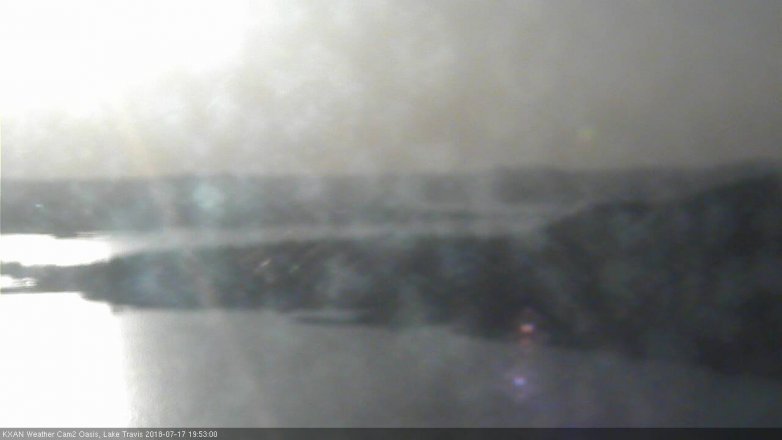 Lake Travis webcam, July 17, 2018 6:55 PM CT