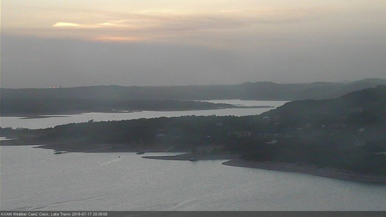 Lake Travis webcam, July 17, 2018 7:40 PM CT