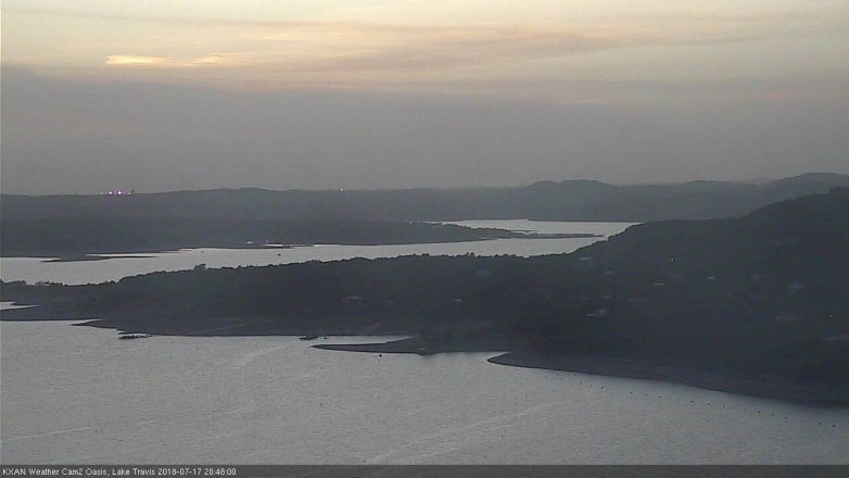 Lake Travis webcam, July 17, 2018 7:50 PM CT