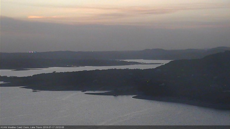 Lake Travis webcam, July 17, 2018 7:55 PM CT