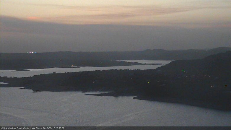 Lake Travis webcam, July 17, 2018 8:00 PM CT