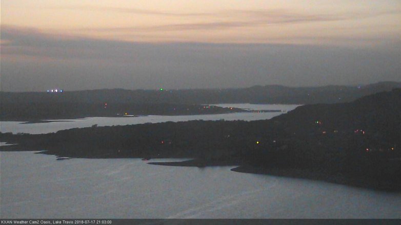 Lake Travis webcam, July 17, 2018 8:05 PM CT