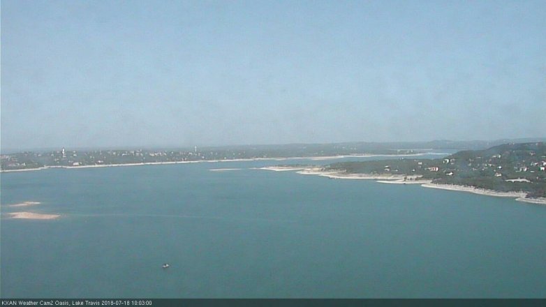 Lake Travis webcam, July 18, 2018 9:05 AM CT
