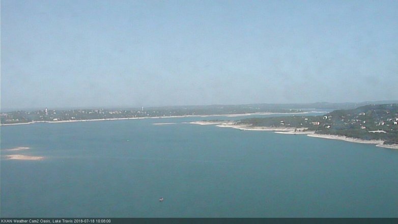 Lake Travis webcam, July 18, 2018 9:10 AM CT