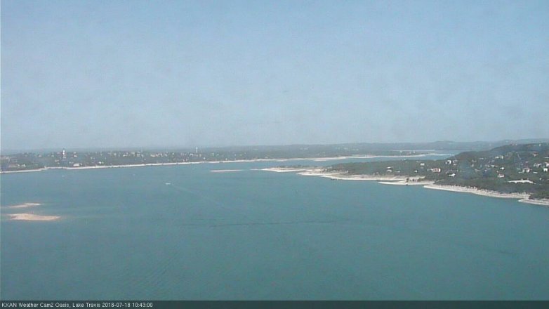 Lake Travis webcam, July 18, 2018 9:45 AM CT