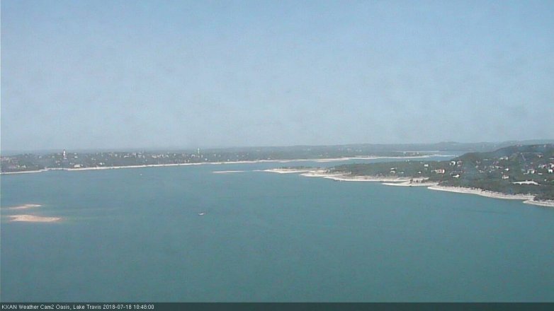 Lake Travis webcam, July 18, 2018 9:50 AM CT