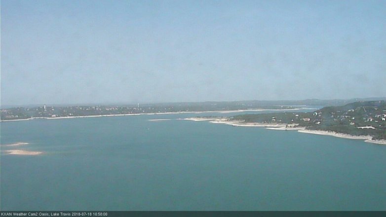 Lake Travis webcam, July 18, 2018 10:00 AM CT