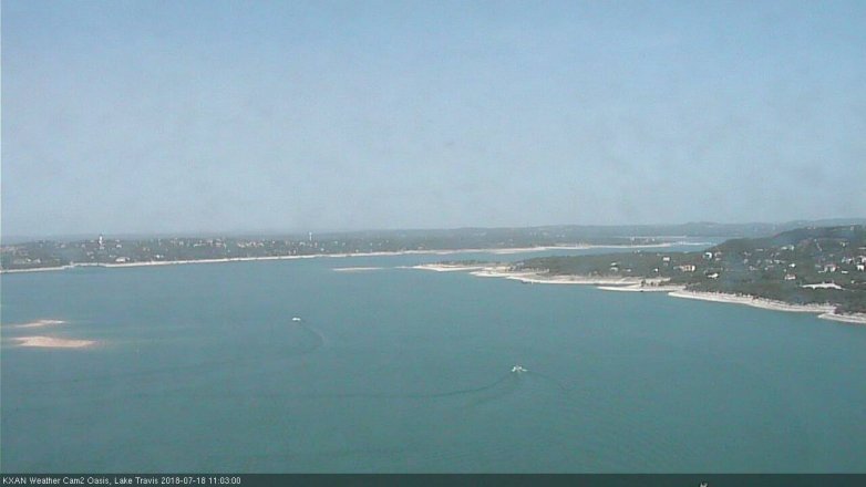 Lake Travis webcam, July 18, 2018 10:05 AM CT
