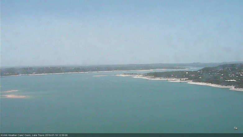 Lake Travis webcam, July 18, 2018 12:00 PM CT