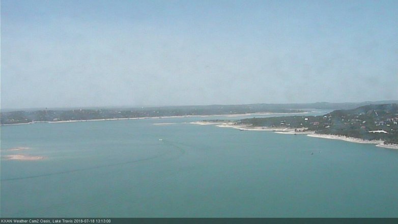 Lake Travis webcam, July 18, 2018 12:15 PM CT