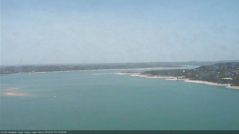Lake Travis webcam, July 18, 2018 12:30 PM CT