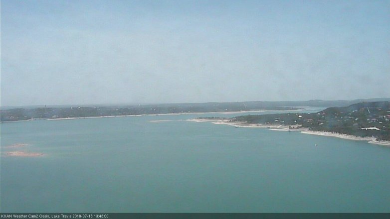Lake Travis webcam, July 18, 2018 12:45 PM CT
