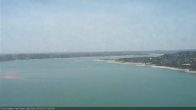 Lake Travis webcam, July 18, 2018 1:10 PM CT