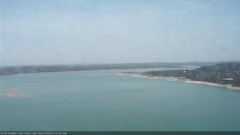 Lake Travis webcam, July 18, 2018 1:15 PM CT