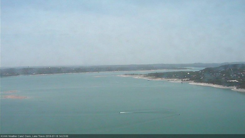 Lake Travis webcam, July 18, 2018 1:25 PM CT
