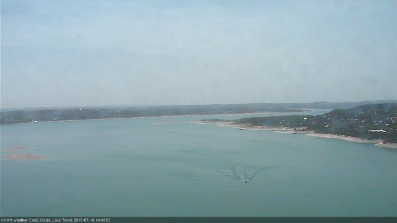 Lake Travis webcam, July 18, 2018 1:45 PM CT