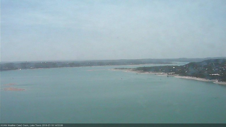 Lake Travis webcam, July 18, 2018 1:55 PM CT