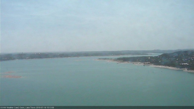 Lake Travis webcam, July 18, 2018 2:15 PM CT