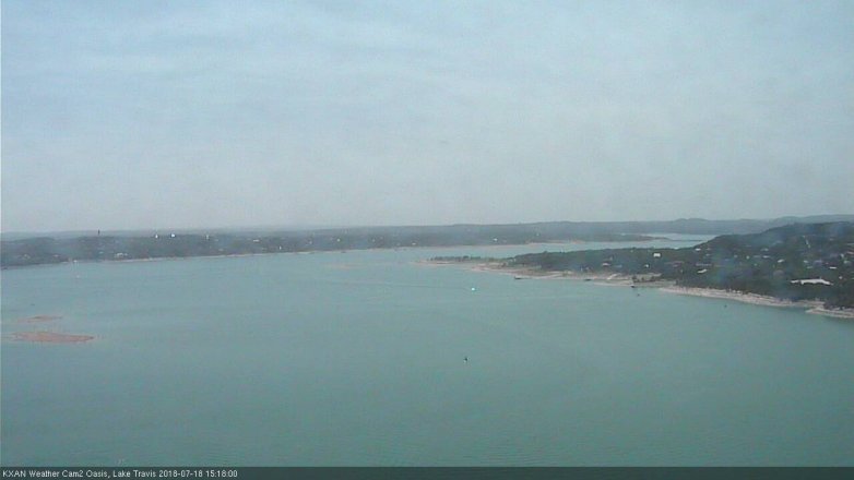 Lake Travis webcam, July 18, 2018 2:20 PM CT