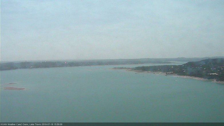 Lake Travis webcam, July 18, 2018 3:00 PM CT