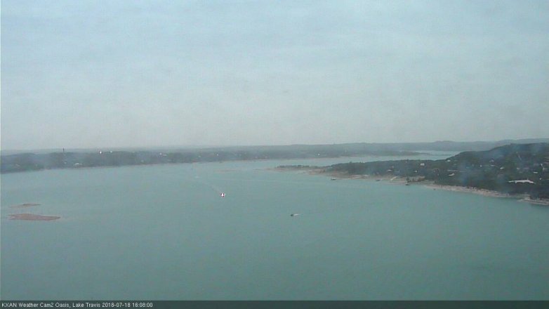 Lake Travis webcam, July 18, 2018 3:10 PM CT