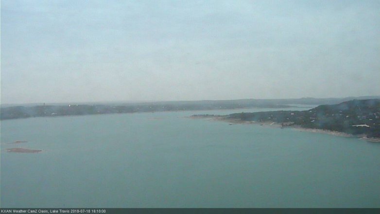 Lake Travis webcam, July 18, 2018 3:20 PM CT