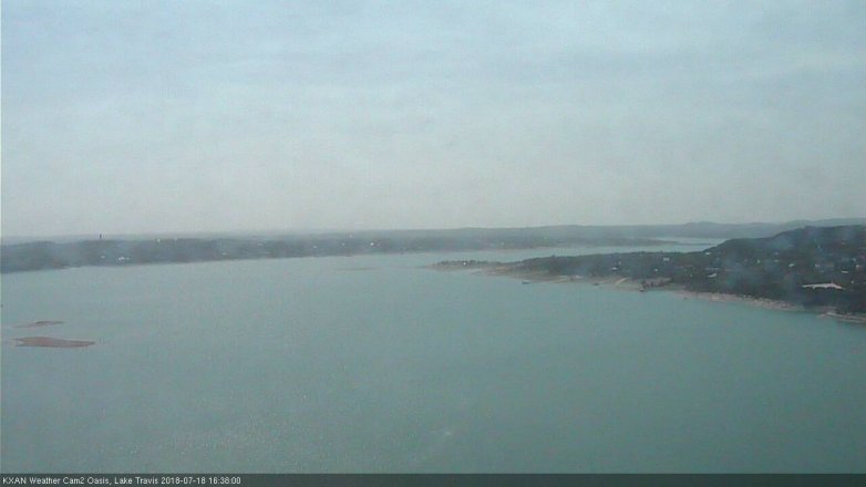Lake Travis webcam, July 18, 2018 3:40 PM CT