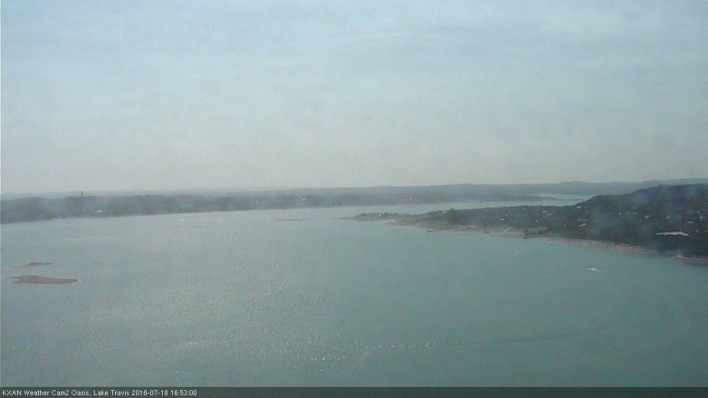 Lake Travis webcam, July 18, 2018 3:55 PM CT