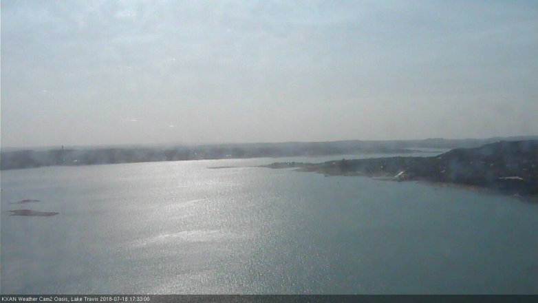 Lake Travis webcam, July 18, 2018 4:35 PM CT