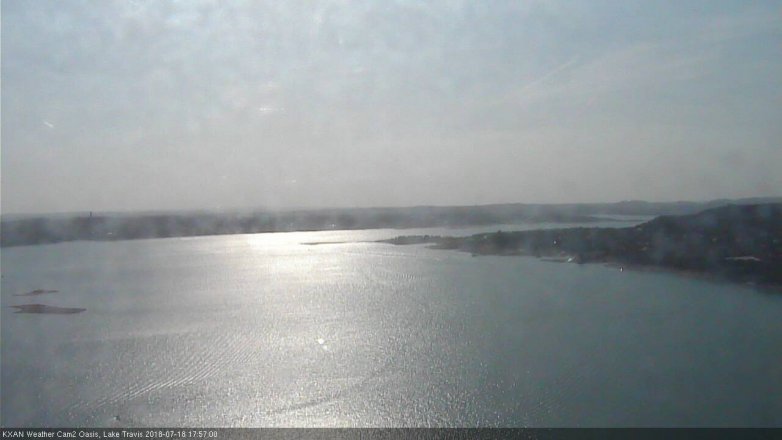 Lake Travis webcam, July 18, 2018 5:00 PM CT