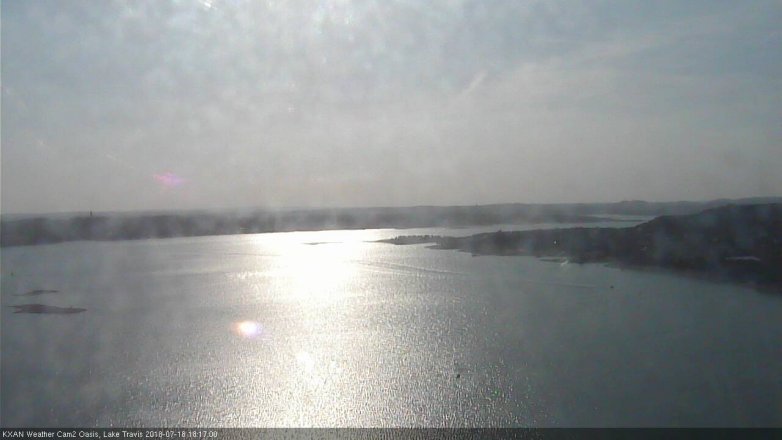 Lake Travis webcam, July 18, 2018 5:20 PM CT