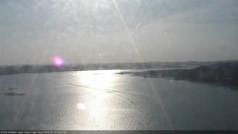 Lake Travis webcam, July 18, 2018 5:25 PM CT