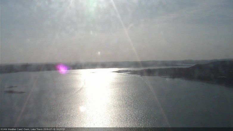 Lake Travis webcam, July 18, 2018 5:30 PM CT