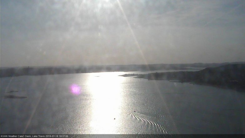 Lake Travis webcam, July 18, 2018 5:40 PM CT
