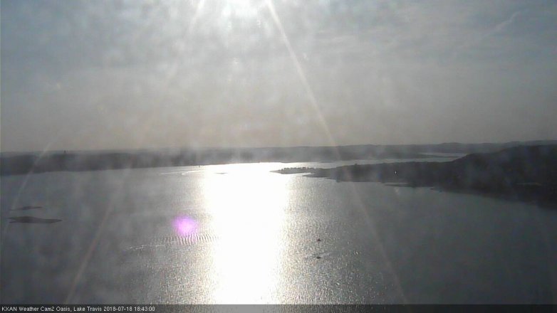 Lake Travis webcam, July 18, 2018 5:45 PM CT