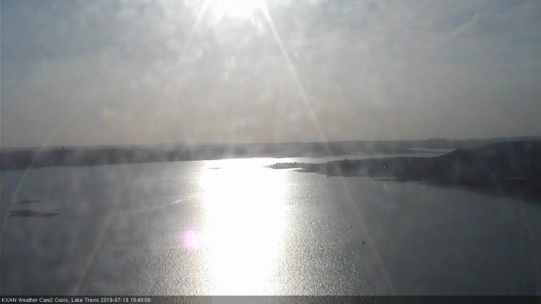 Lake Travis webcam, July 18, 2018 5:50 PM CT