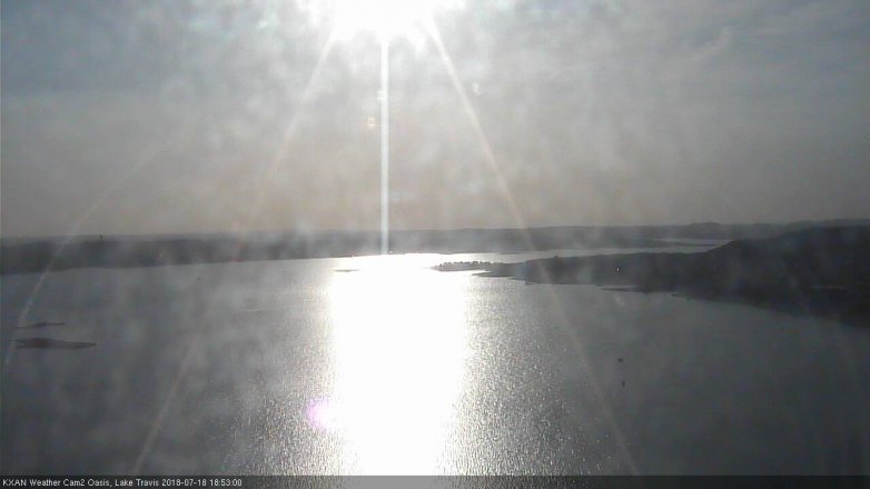 Lake Travis webcam, July 18, 2018 5:55 PM CT