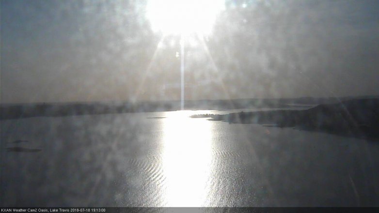 Lake Travis webcam, July 18, 2018 6:15 PM CT
