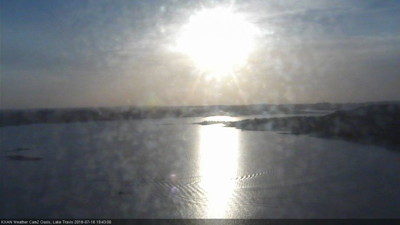 Lake Travis webcam, July 18, 2018 6:45 PM CT