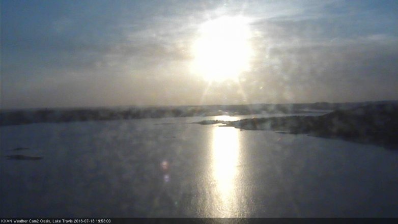 Lake Travis webcam, July 18, 2018 6:55 PM CT