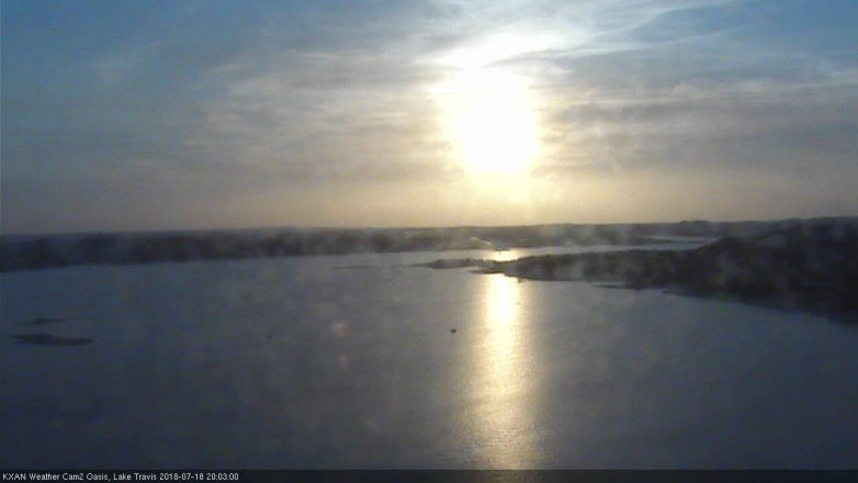 Lake Travis webcam, July 18, 2018 7:05 PM CT