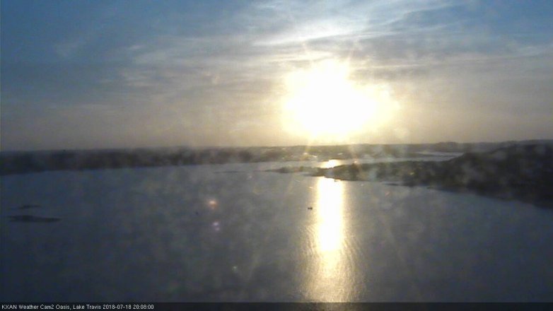 Lake Travis webcam, July 18, 2018 7:10 PM CT